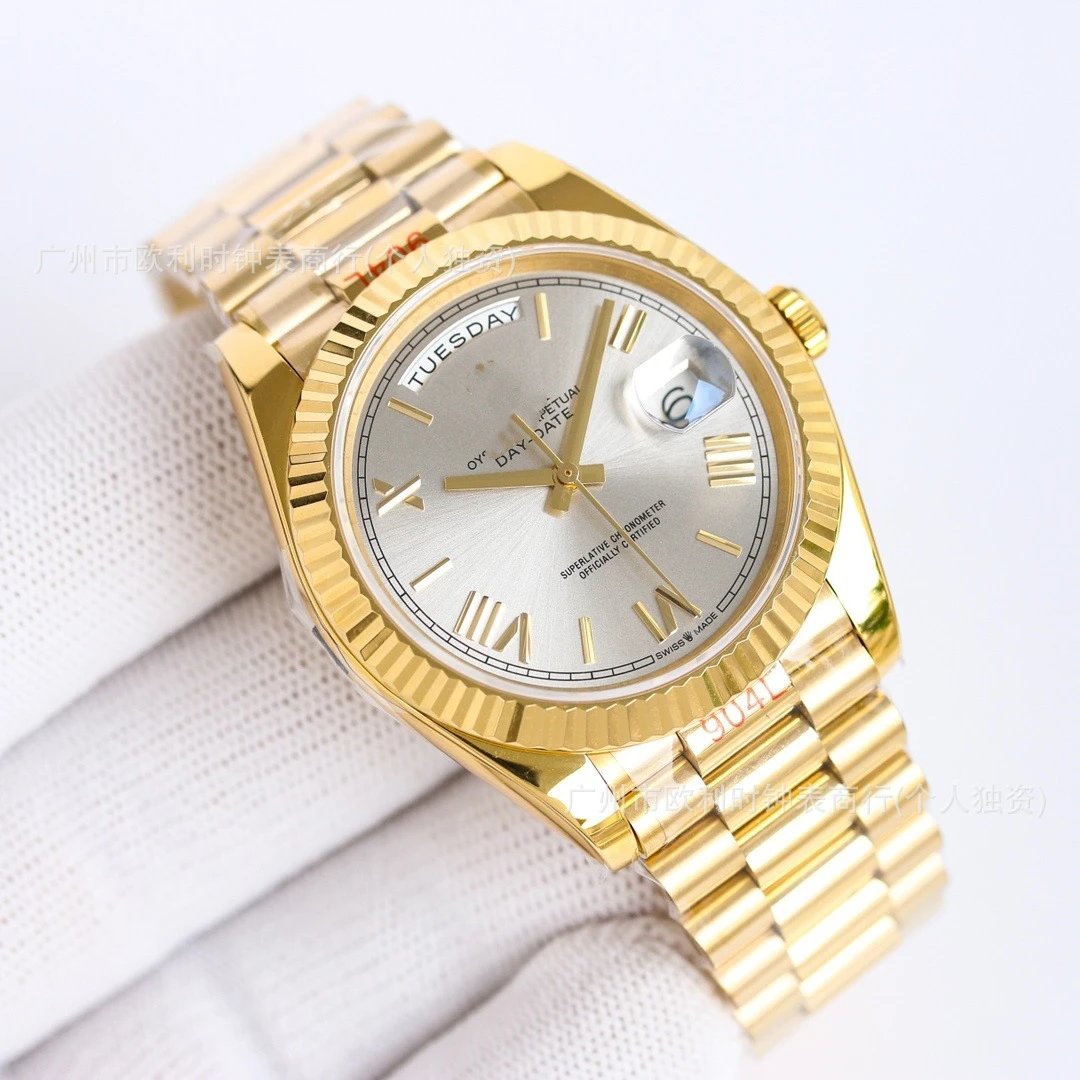 Rolex Day-Date 40 Green Roman Dial Presidential Watch