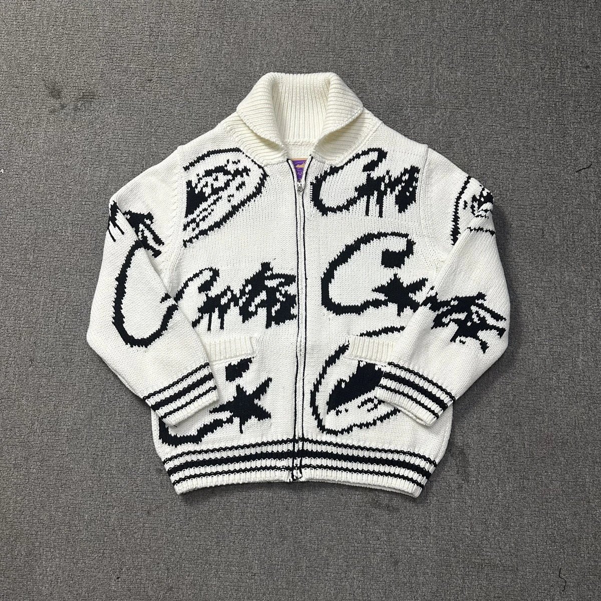 CR Knit Black Red Blue Track Jacket