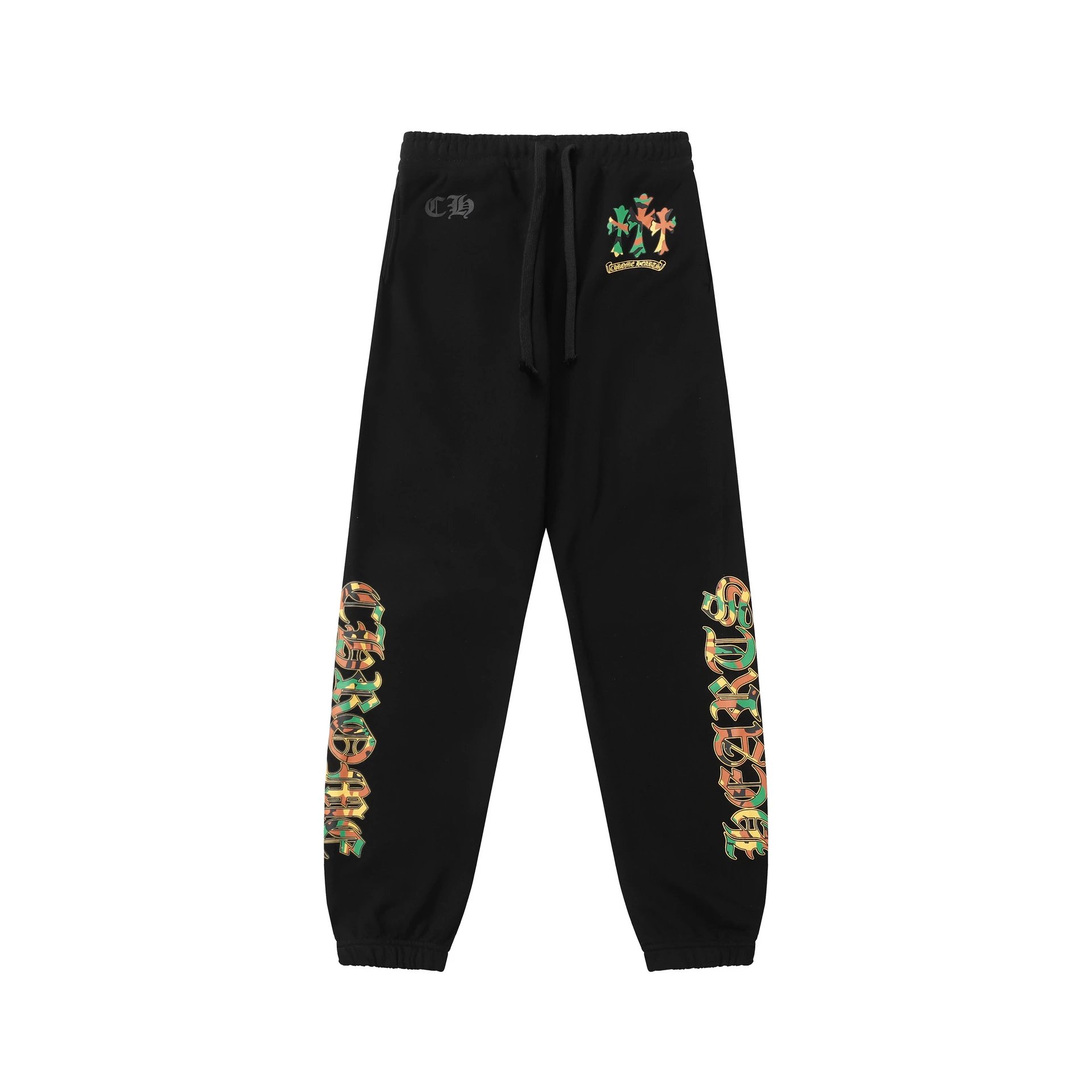 Chrome Hearts Cross Print Black Ornate Jogger Pants