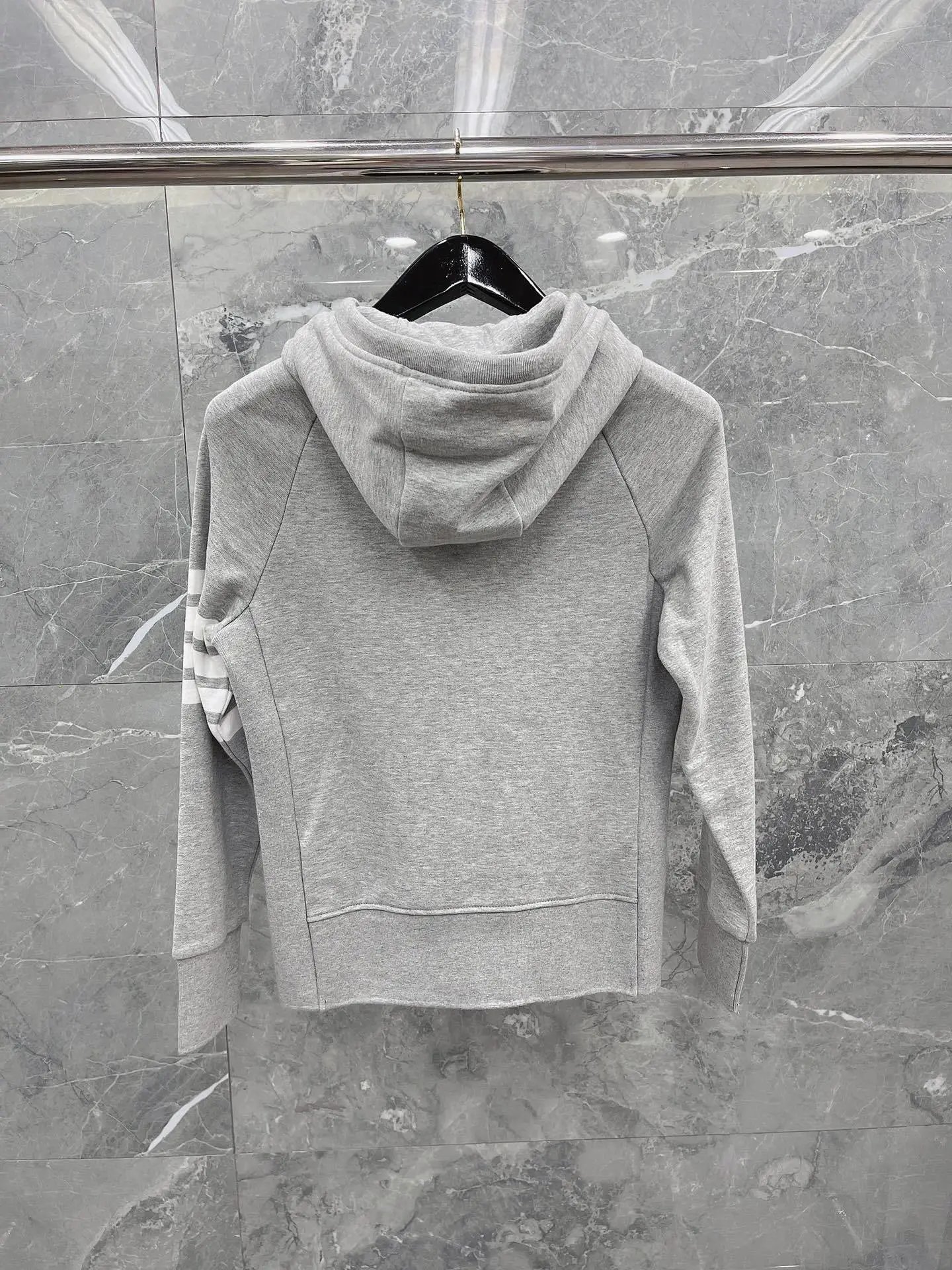 Thom Browne Classic Gray Striped Hoodie And Jogger Set