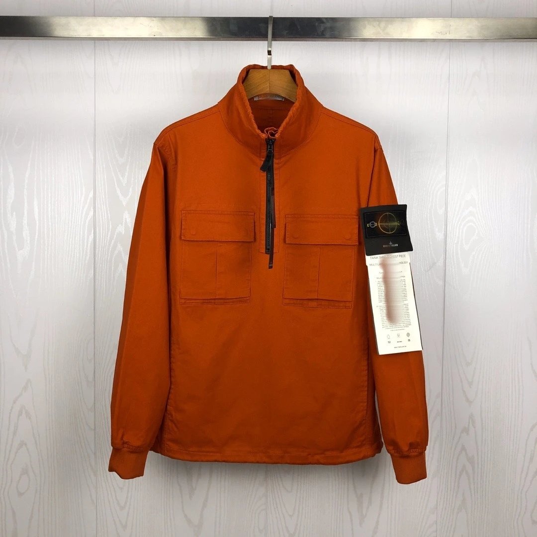Stone Island Hooded Black Button-Up Field Jacket