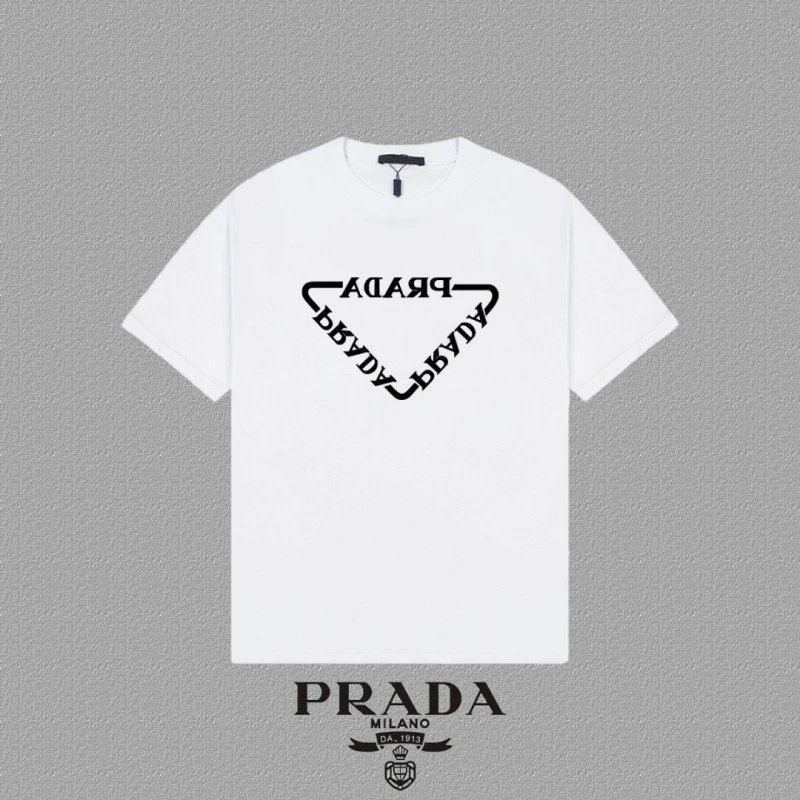 Prada Loose Fit Printed Short Sleeve T-Shirt