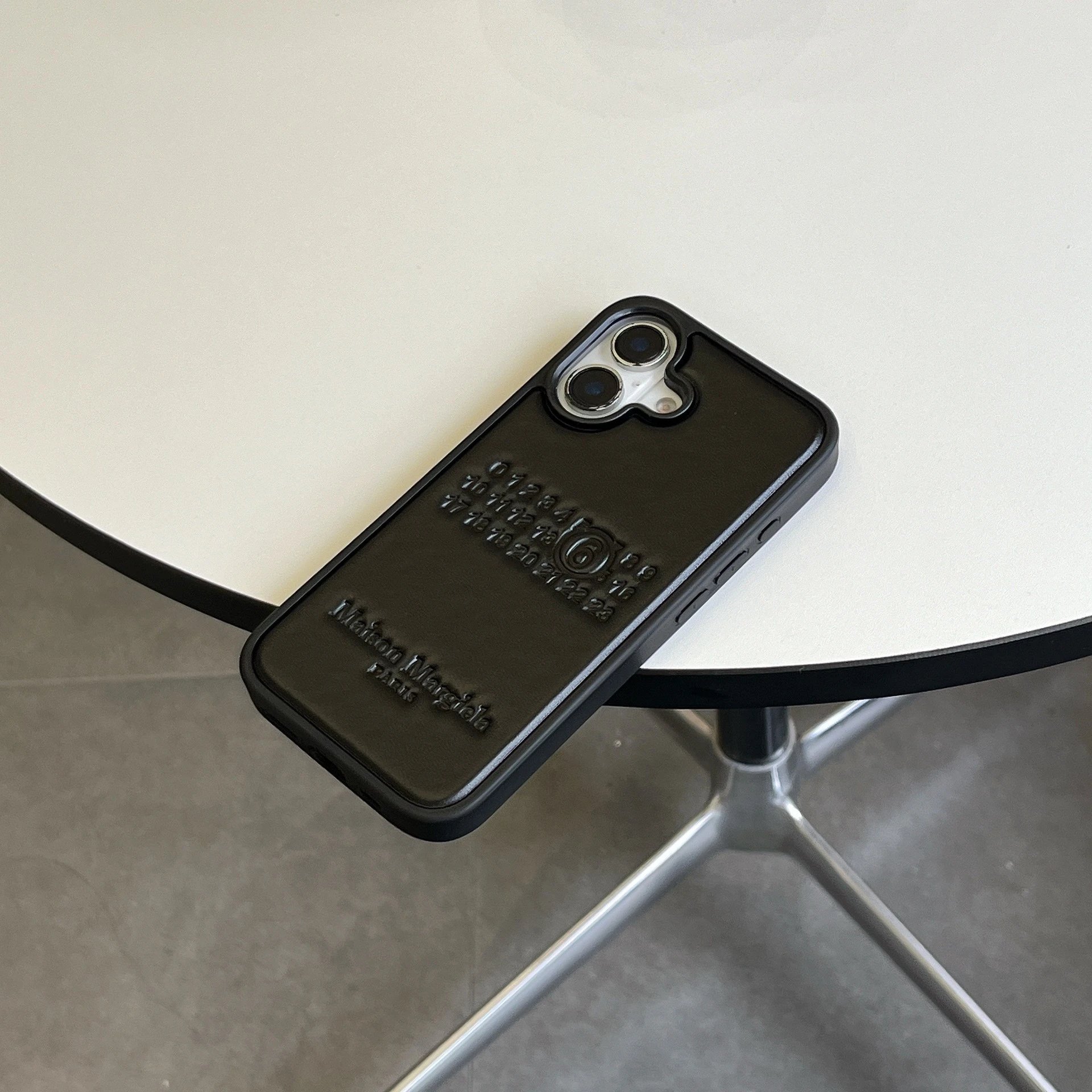 Maison Margiela Black Leather Number 6 Phone Case