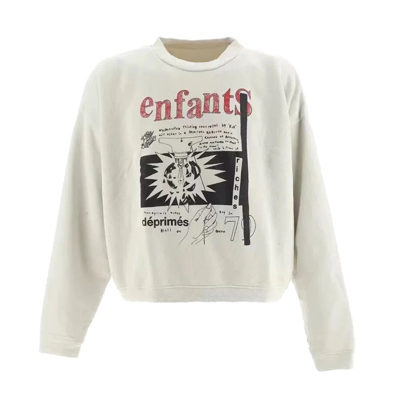 Infants Graphic Print Off-White Oversized Sweatshirt
