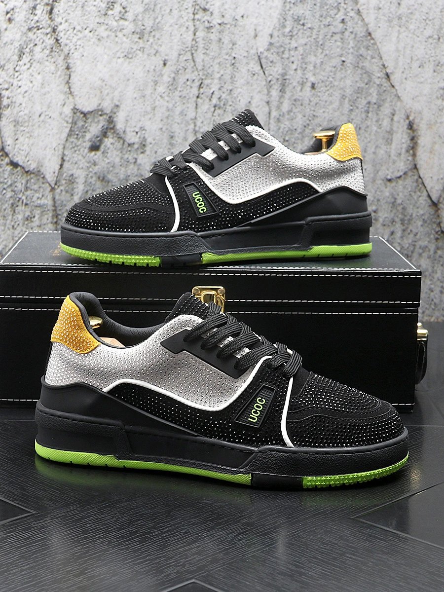 UCOC Rhinestone Men's Spring Summer Casual Sneakers