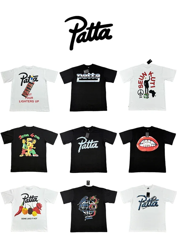 Patta Black and White Graphic T-Shirts