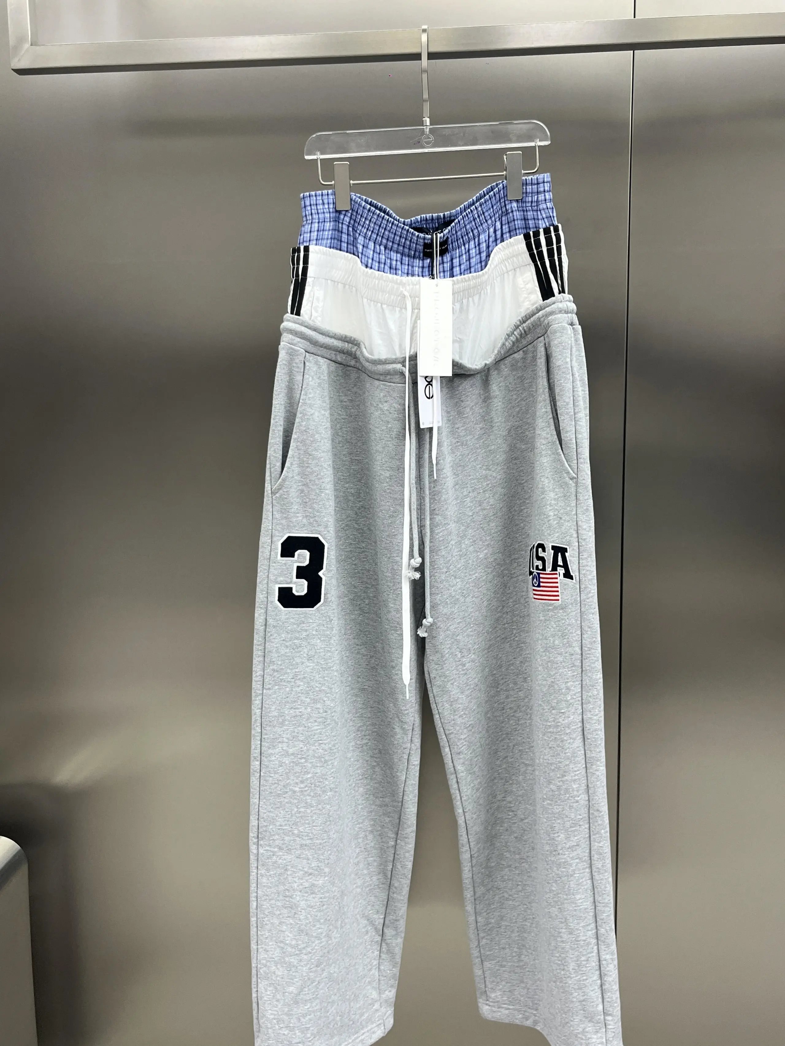 Embroidery Patchwork Wide-Leg Sweatpants photo 7