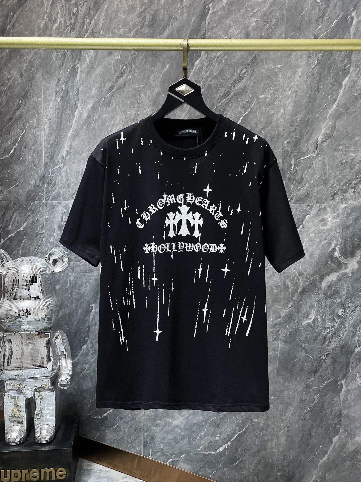 Chrome Hearts Black Graphic Print Crew Neck T-Shirt
