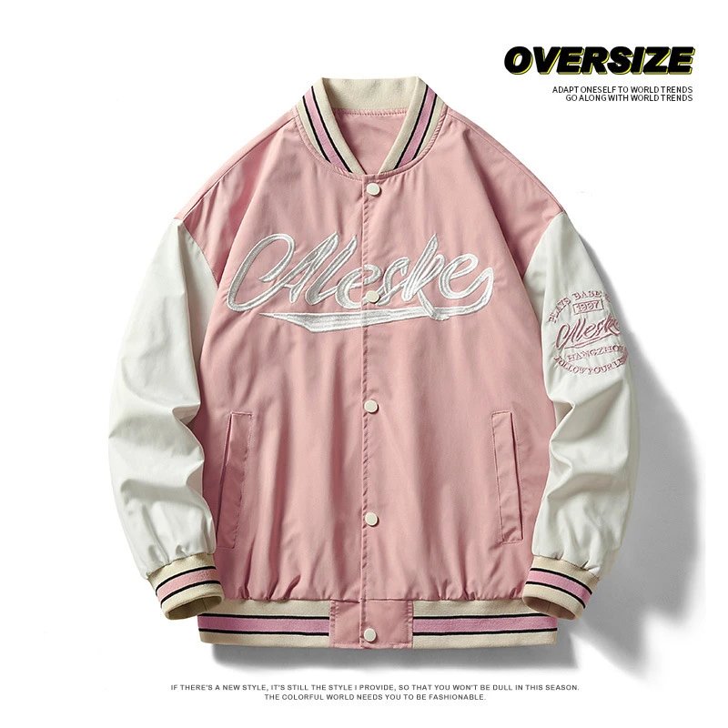 Oleske Varsity Jacket Black Cream Embroidered Letterman Style