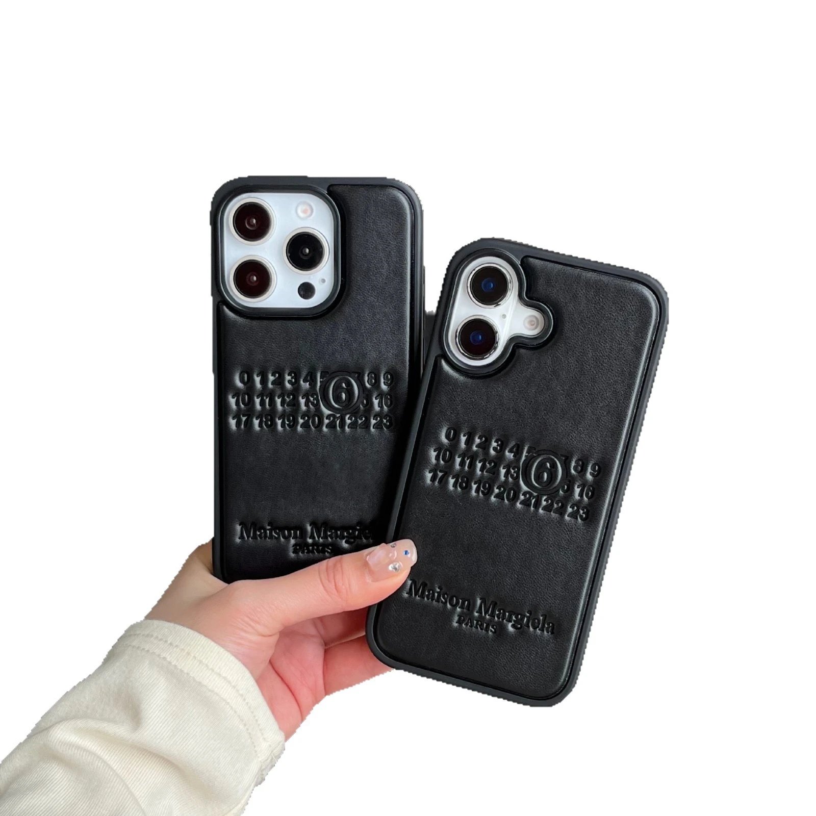 Maison Margiela Black Leather Number 6 Phone Case