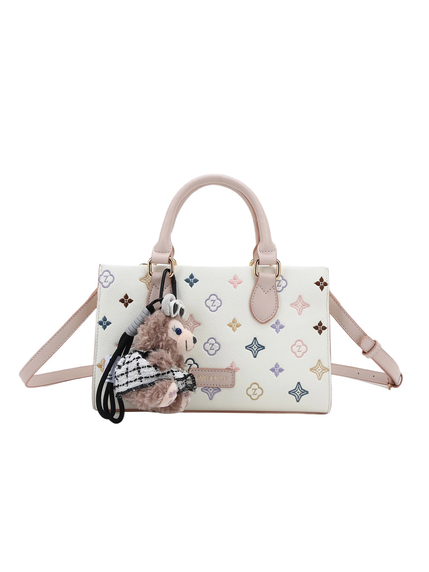 Carit &amp; Koty Mini Tote Bag Cream Multicolor Monogram Handbag