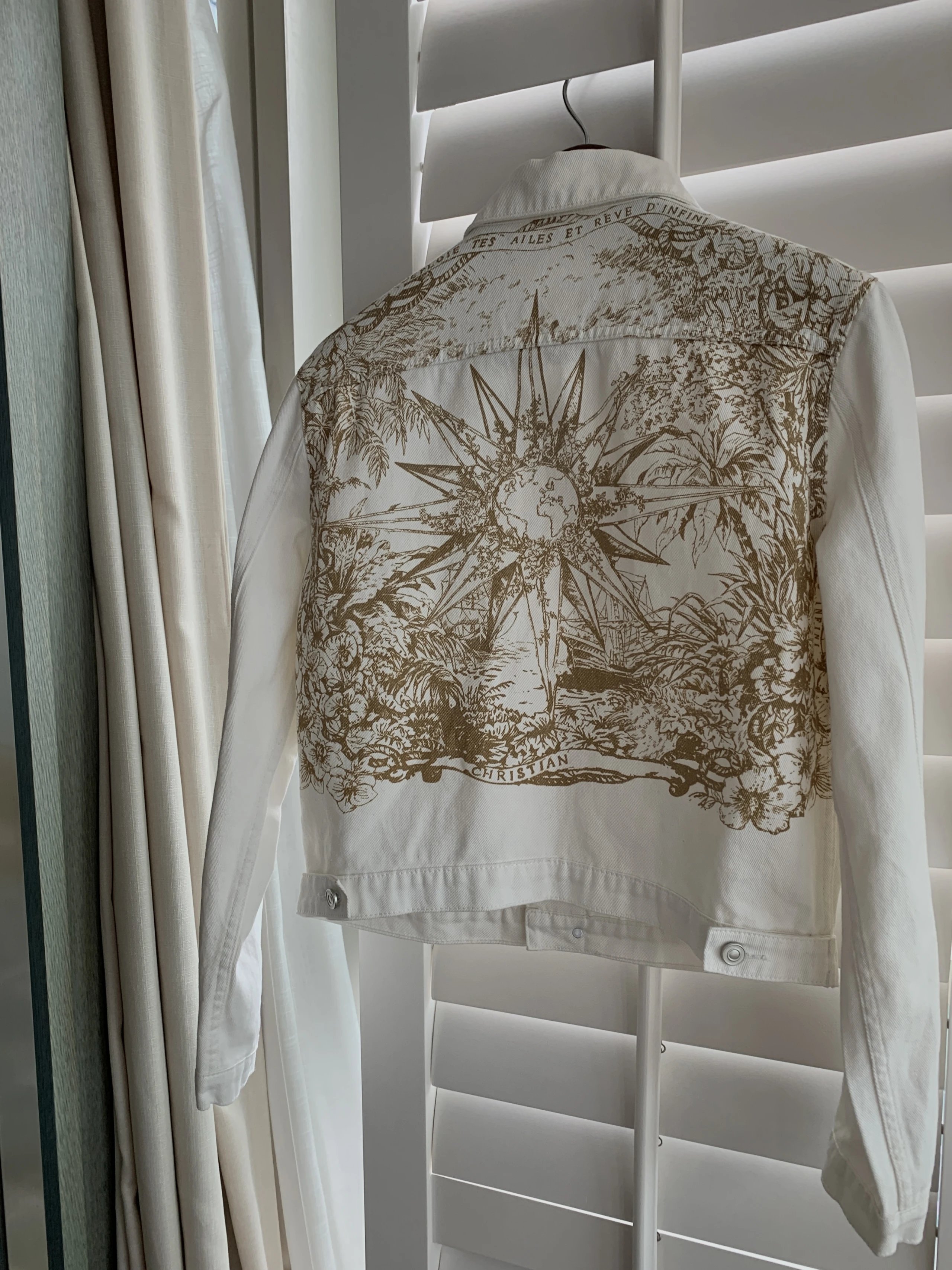Christian Dior White Printed Denim Jacket