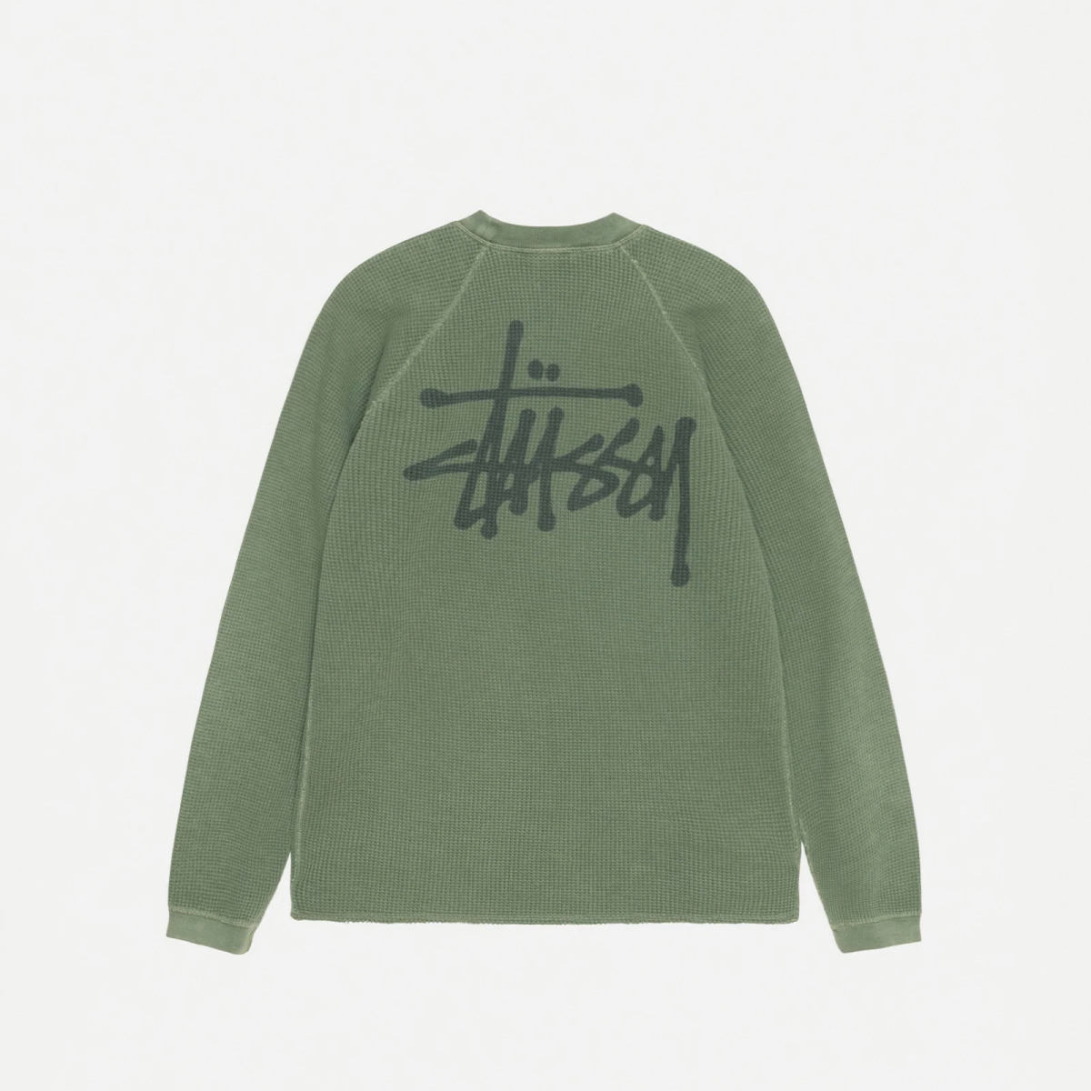 Stussy Washed Waffle Knit Crew Neck Sweatshirt photo 4