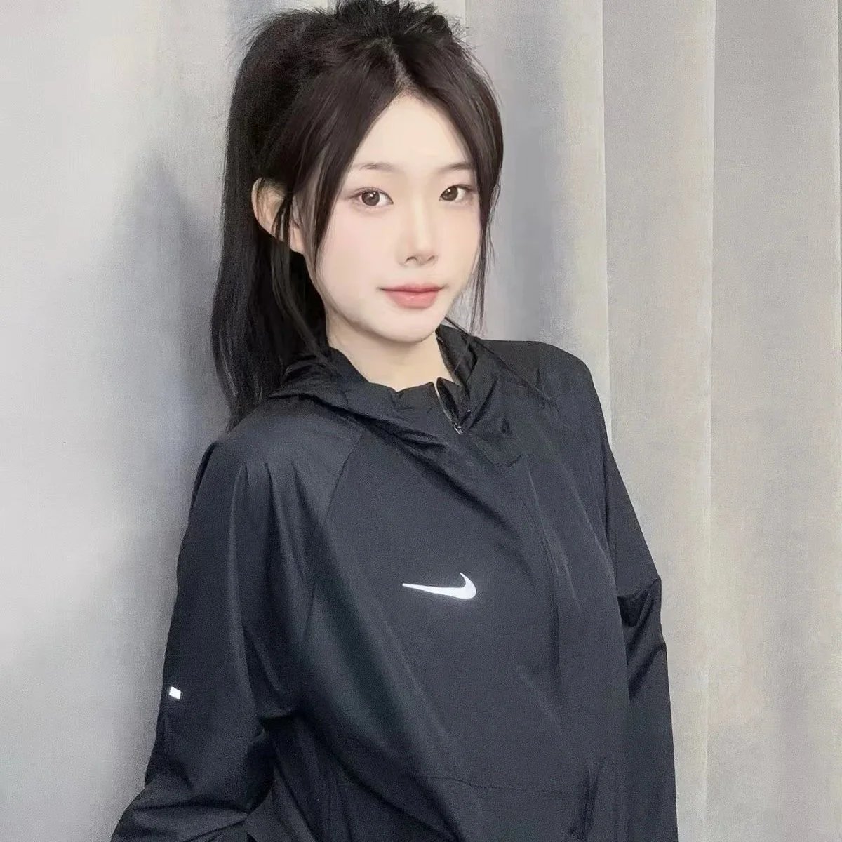 Nike Windrunner Black Hooded Running Jacket