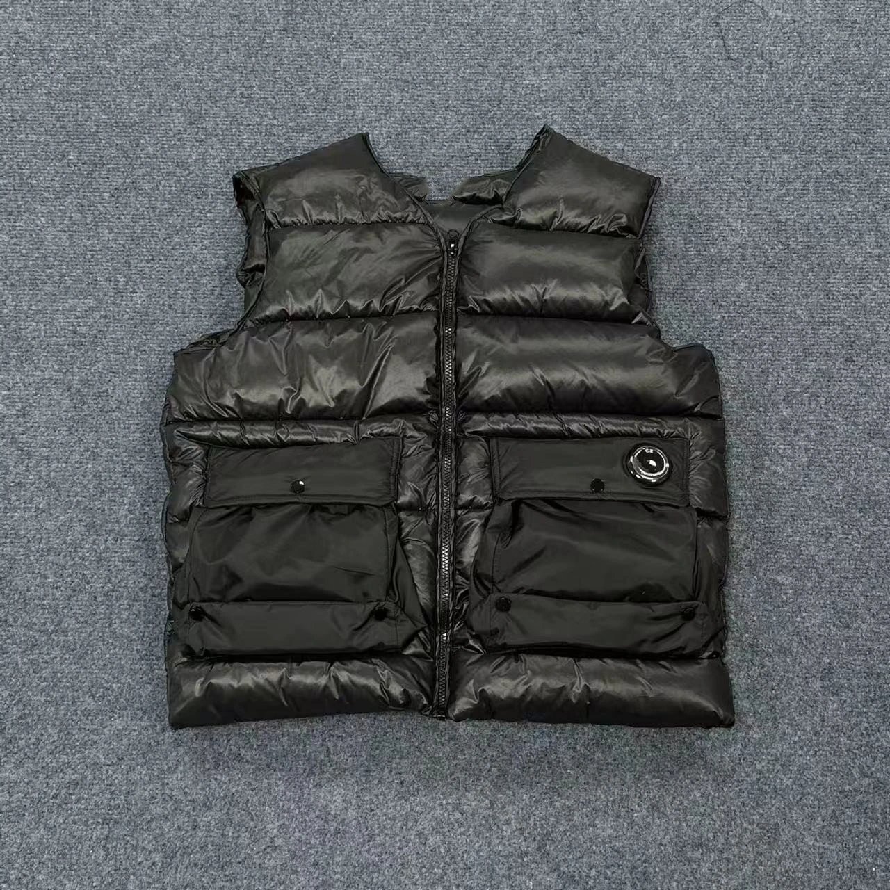 Puffer Vest Black Olive Gray Quilted Sleeveless Jacket