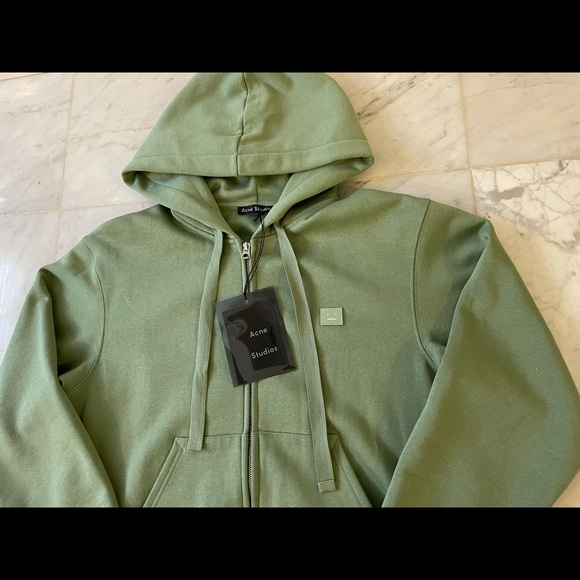Acne Studios Green Zip-Up Hoodie