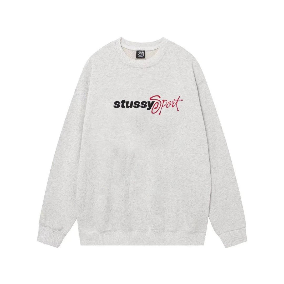 Stussy Sport White Graphic Crewneck Sweatshirt