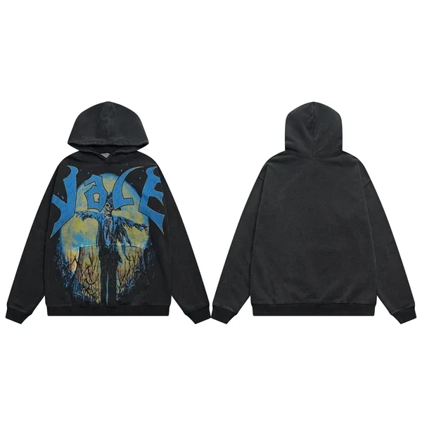 Yole Black Graphic Hoodie