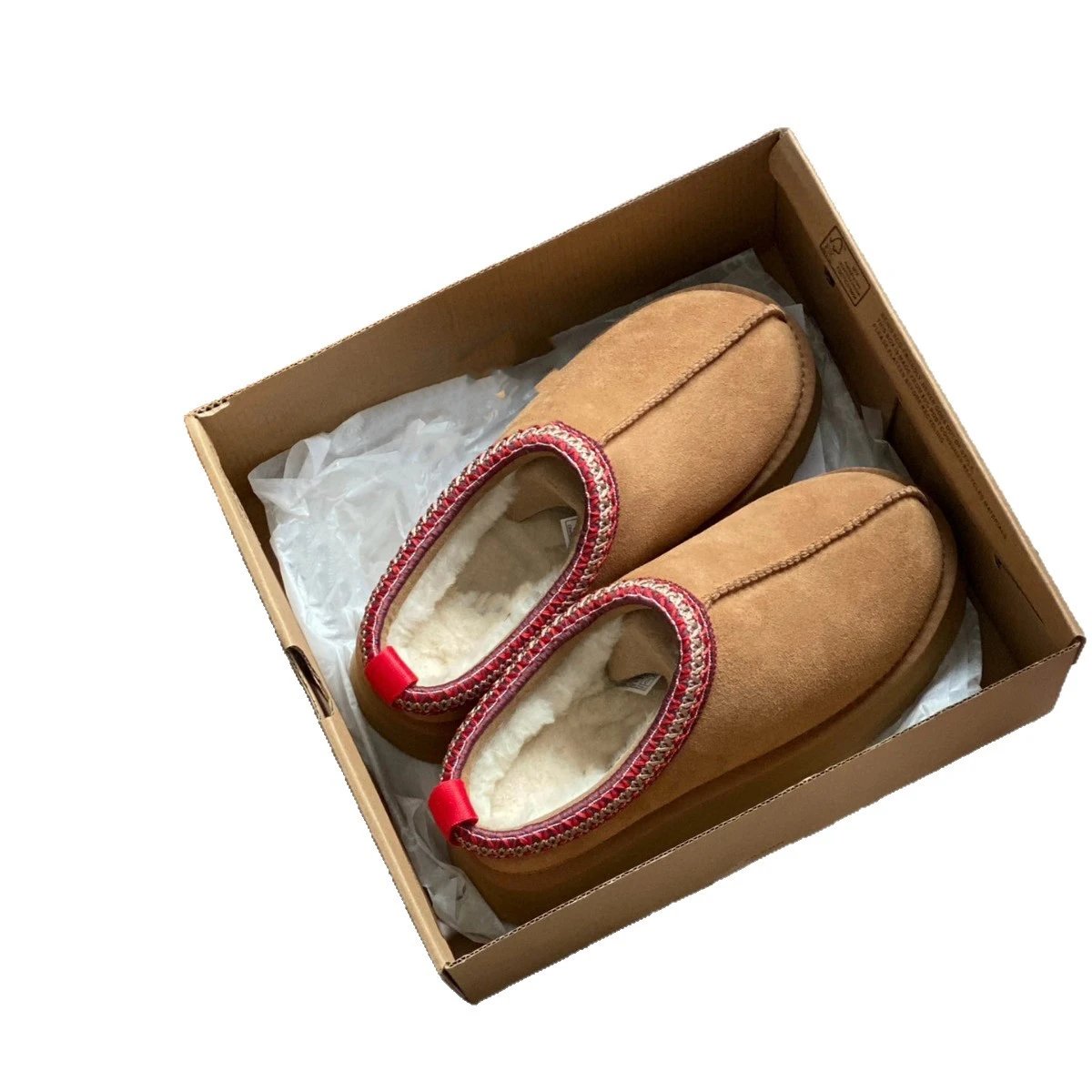 UGG Tasman Chestnut Red Trim Slipper