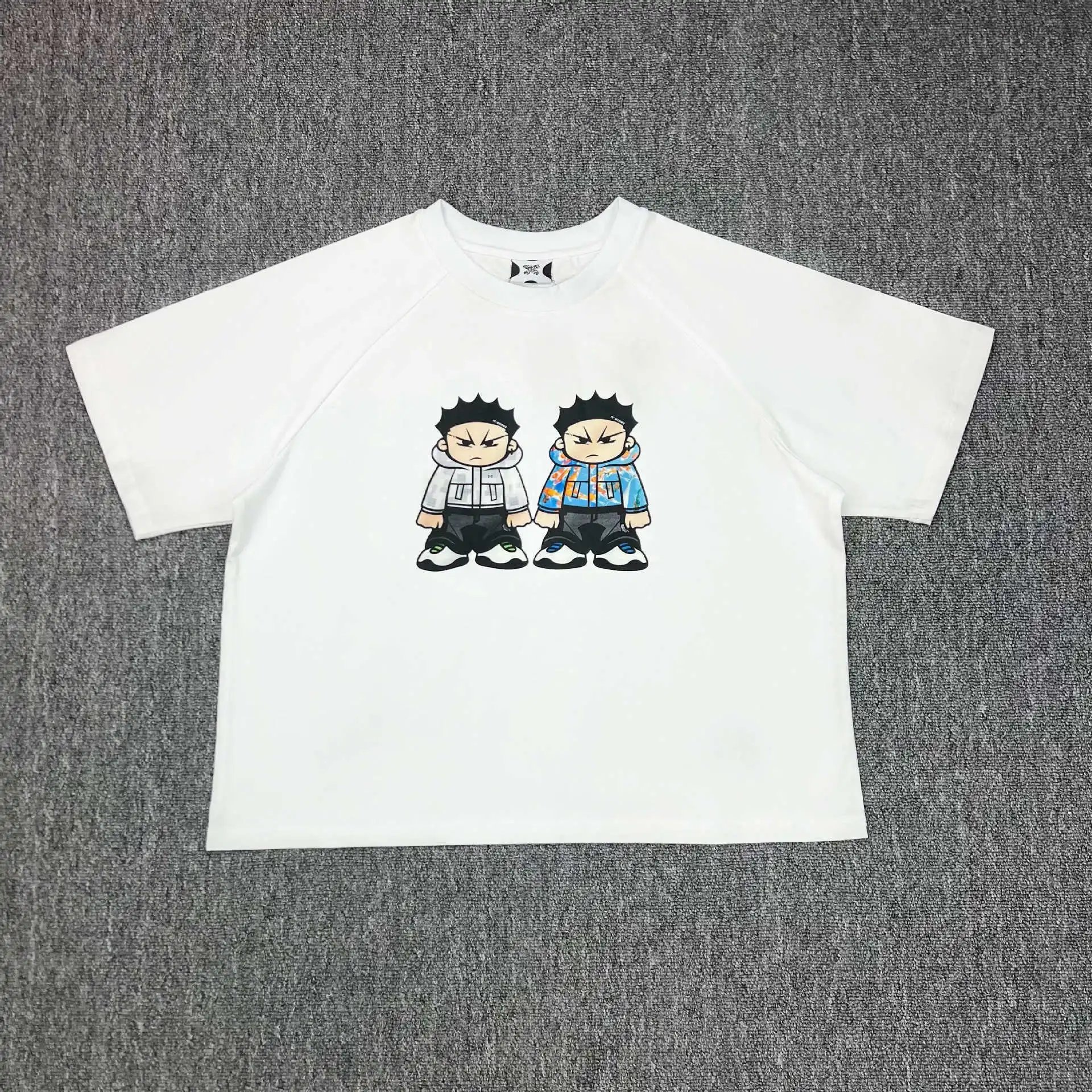 Black Graphic Print Raglan Sleeve Oversized T-Shirt
