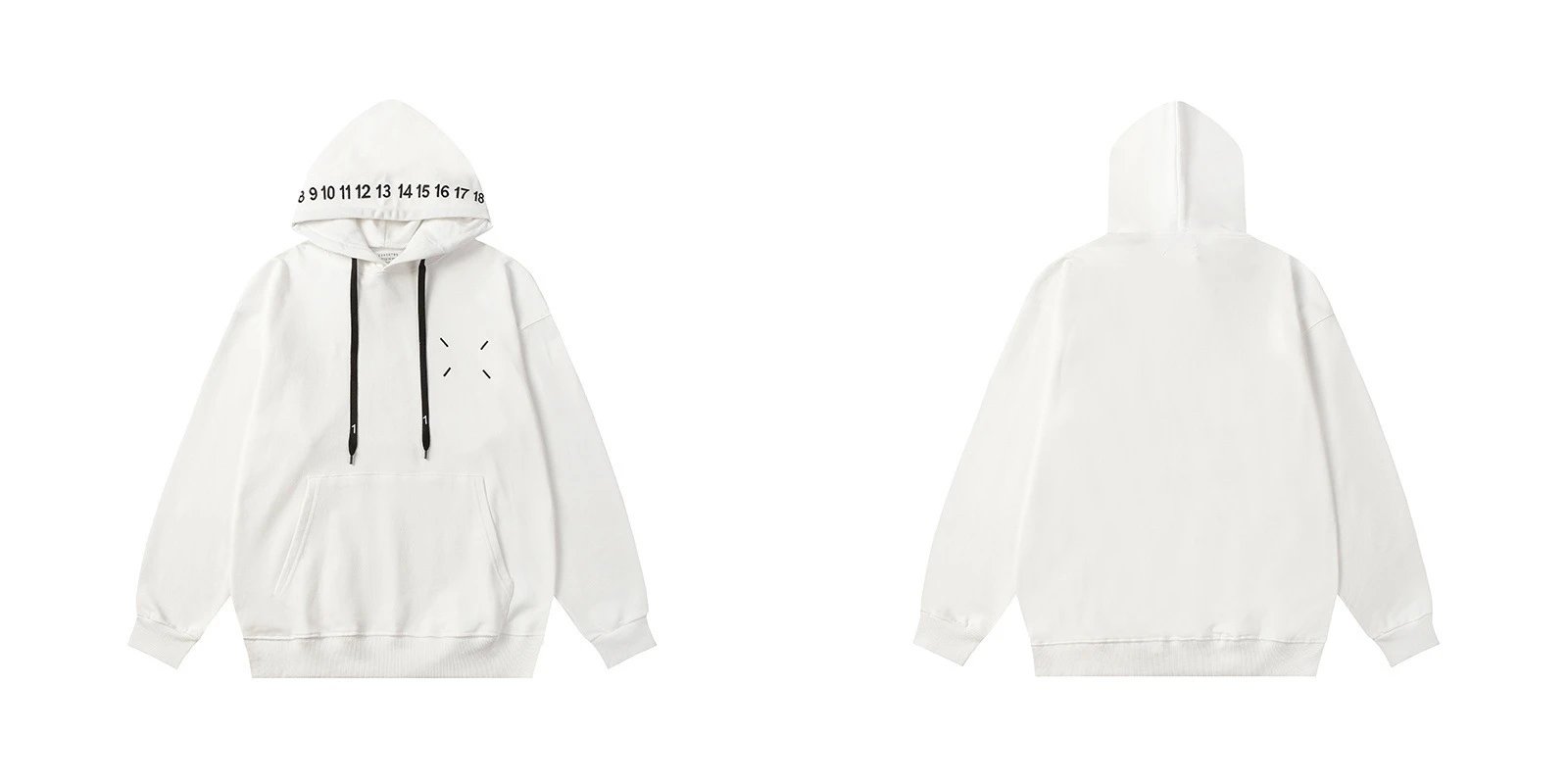 Maison Margiela Replica Black Numeric Print Hooded Sweatshirt