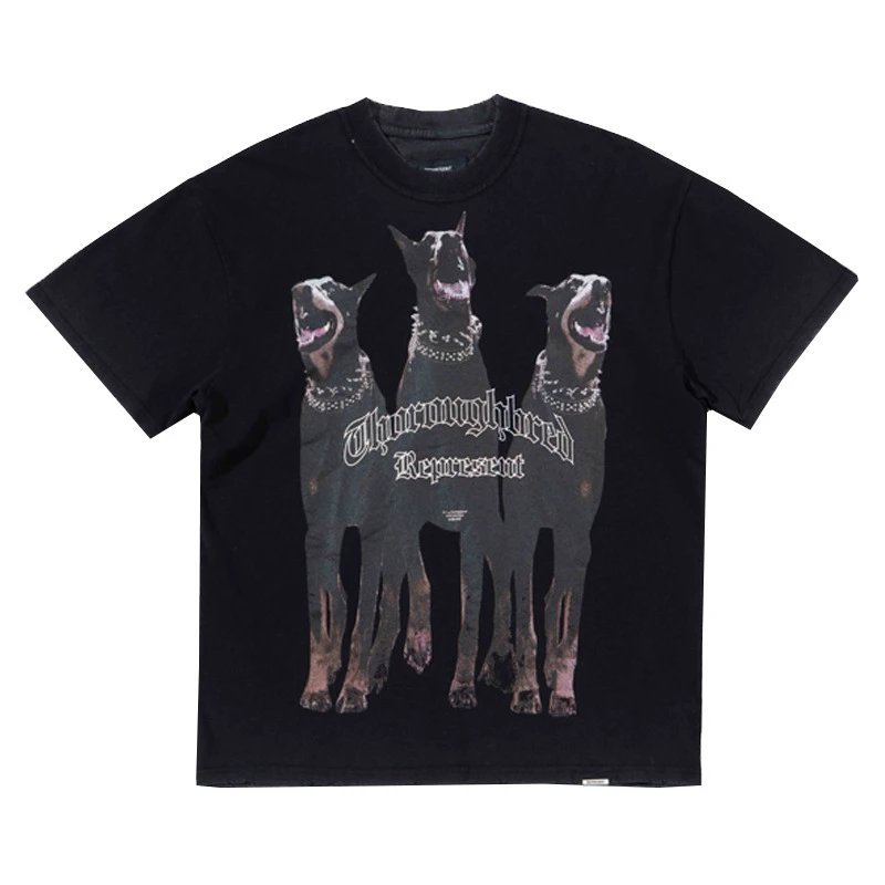 Washed Distressed American Retro Short-Sleeve T-Shirt photo 6