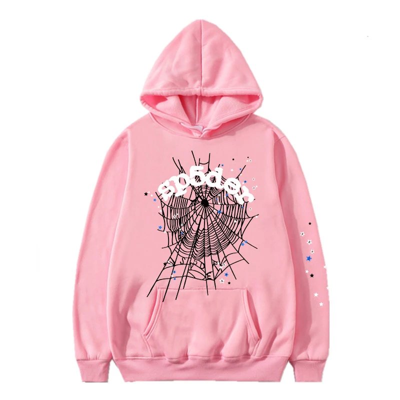 Spider Web Print Black Graphic Hoodie