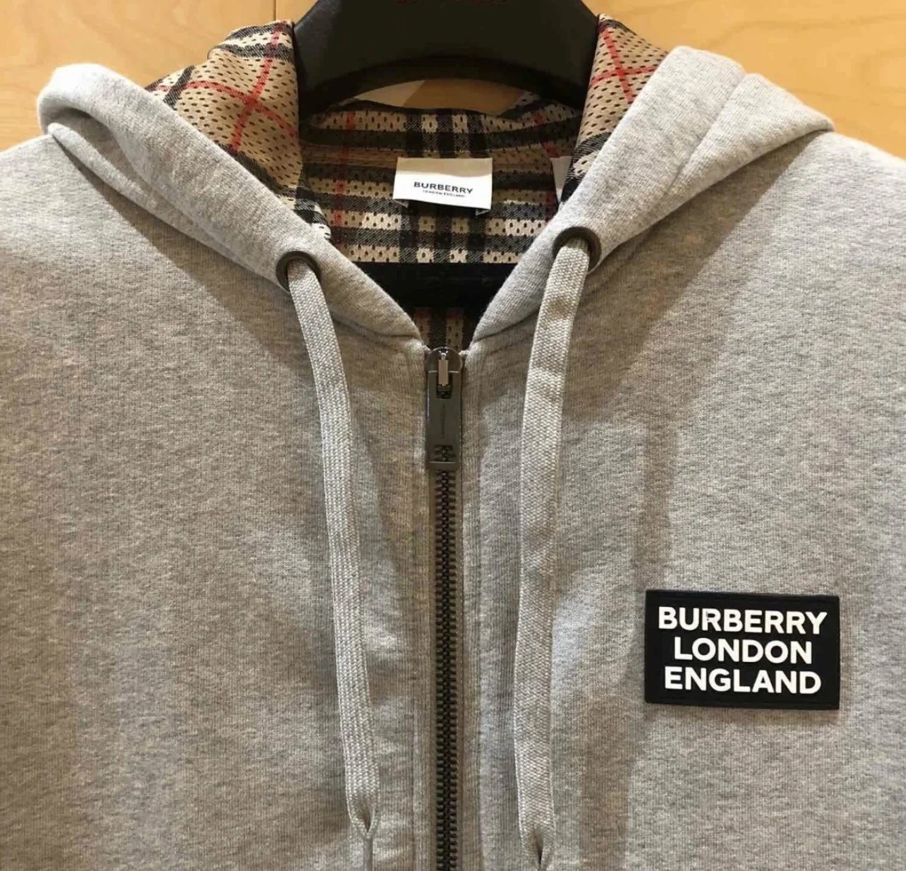 Burberry Logo Black Zip-Up Hoodie Sweatshirt