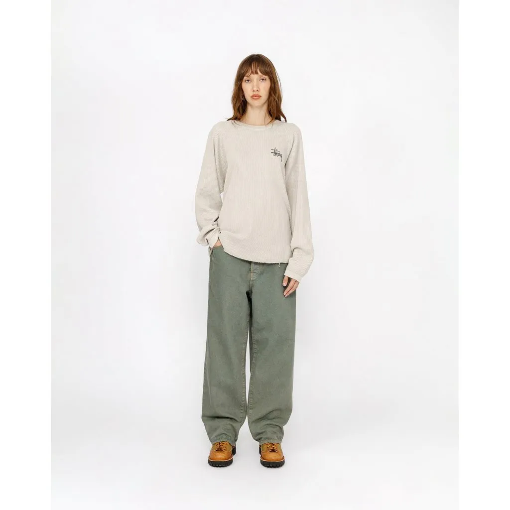 Stussy Beige Long Sleeve Top with Green Pants