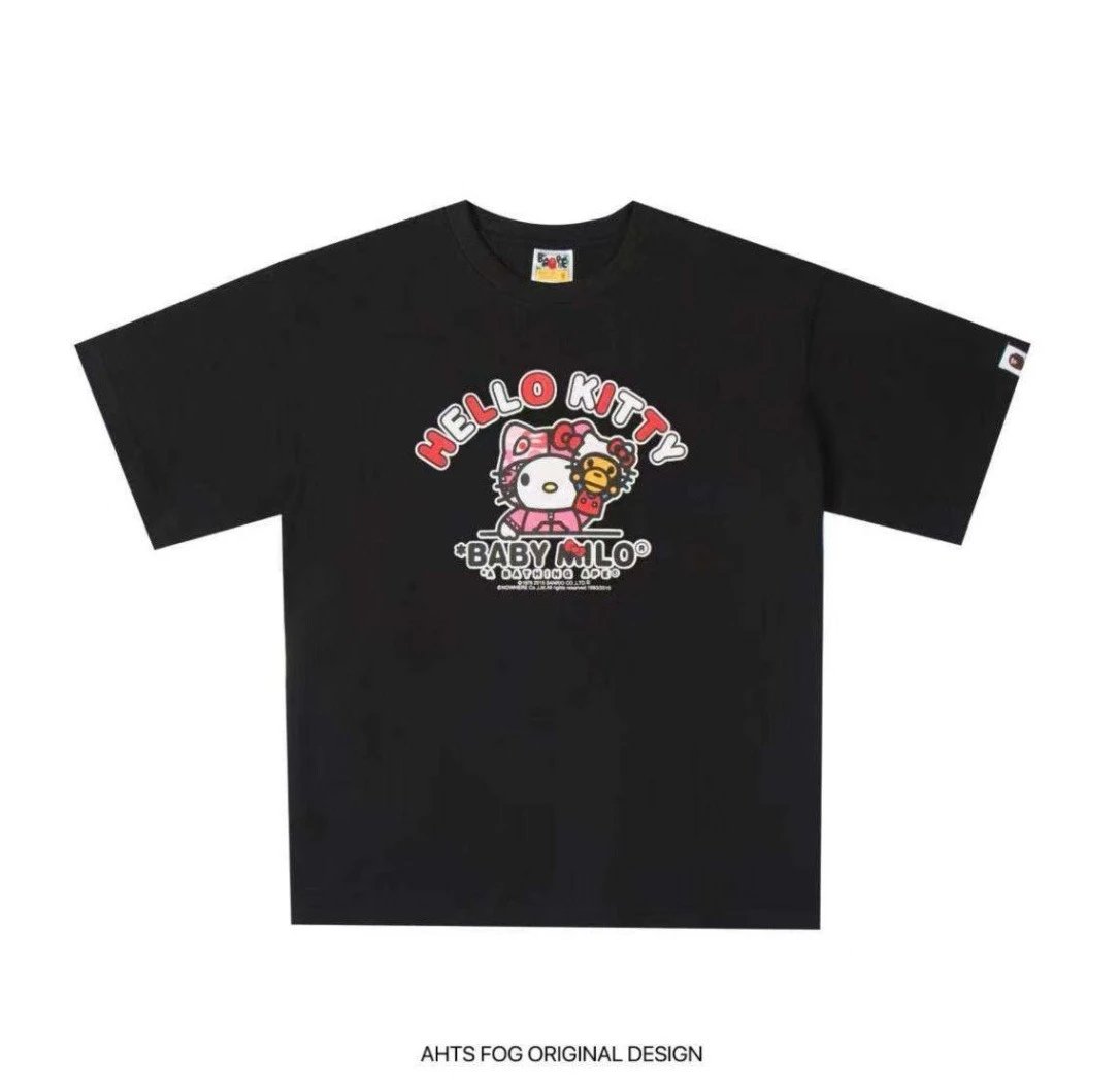 A Bathing Ape Hello Kitty Baby Milo Black Graphic T-Shirt