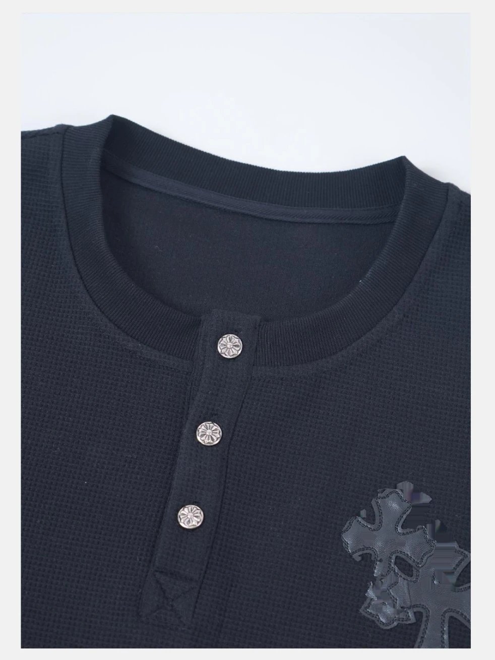 Textured Button Long-Sleeve T-Shirt photo 5