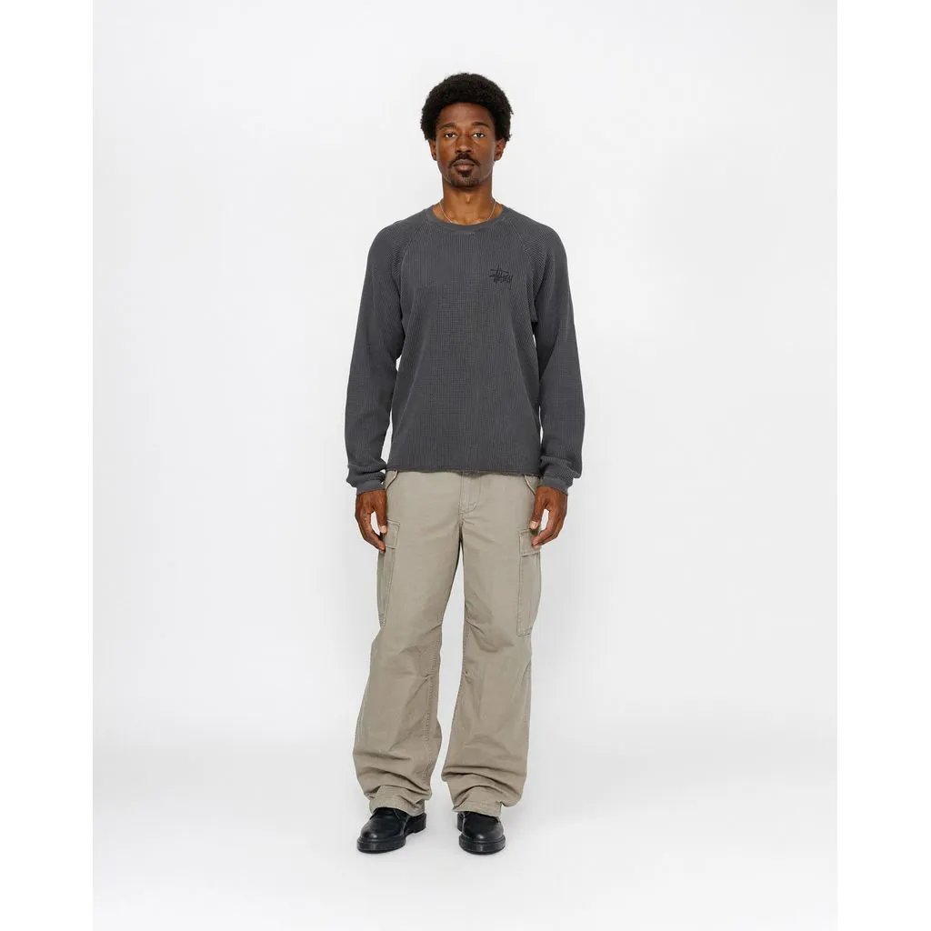 Stussy Ribbed Knit Beige Oversized Sweater