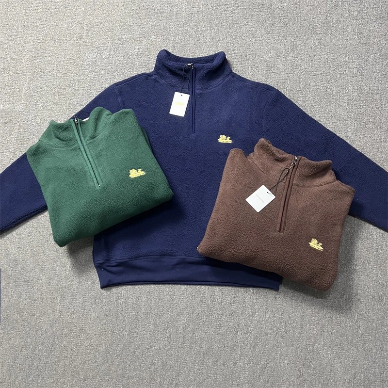 Aime Leon Dore classic landmark building embroidered logo autumn and winter lambskin jacket