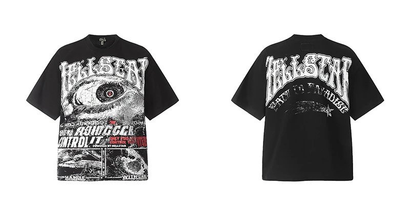 Hell Star Black Graphic Oversized T-Shirt