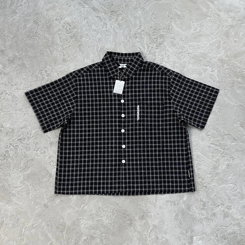 Red Plaid Short Sleeve Shirt Streetwear