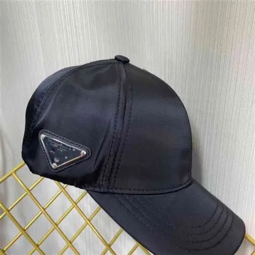 Prada Re-Nylon Black Triangle Logo Baseball Cap