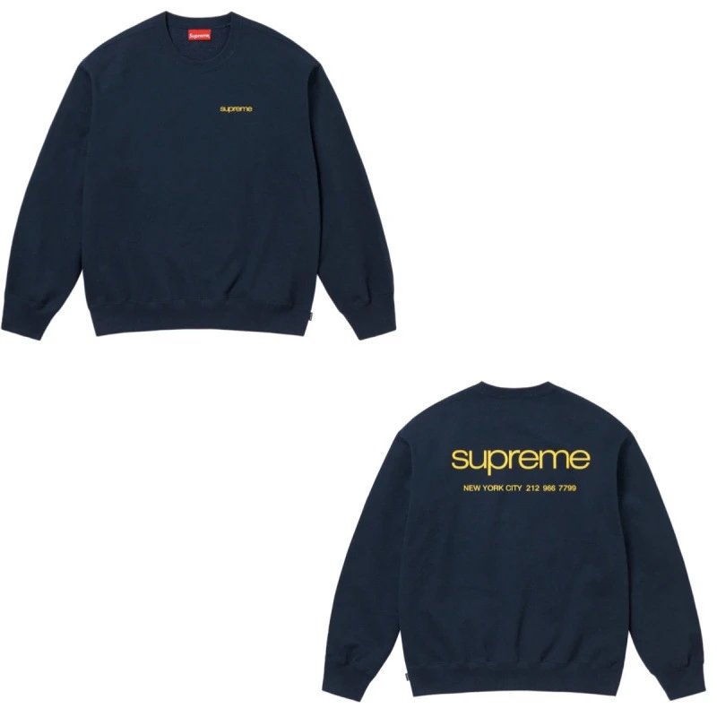 Supreme Letter Print Unisex Crew Neck Sweatshirt