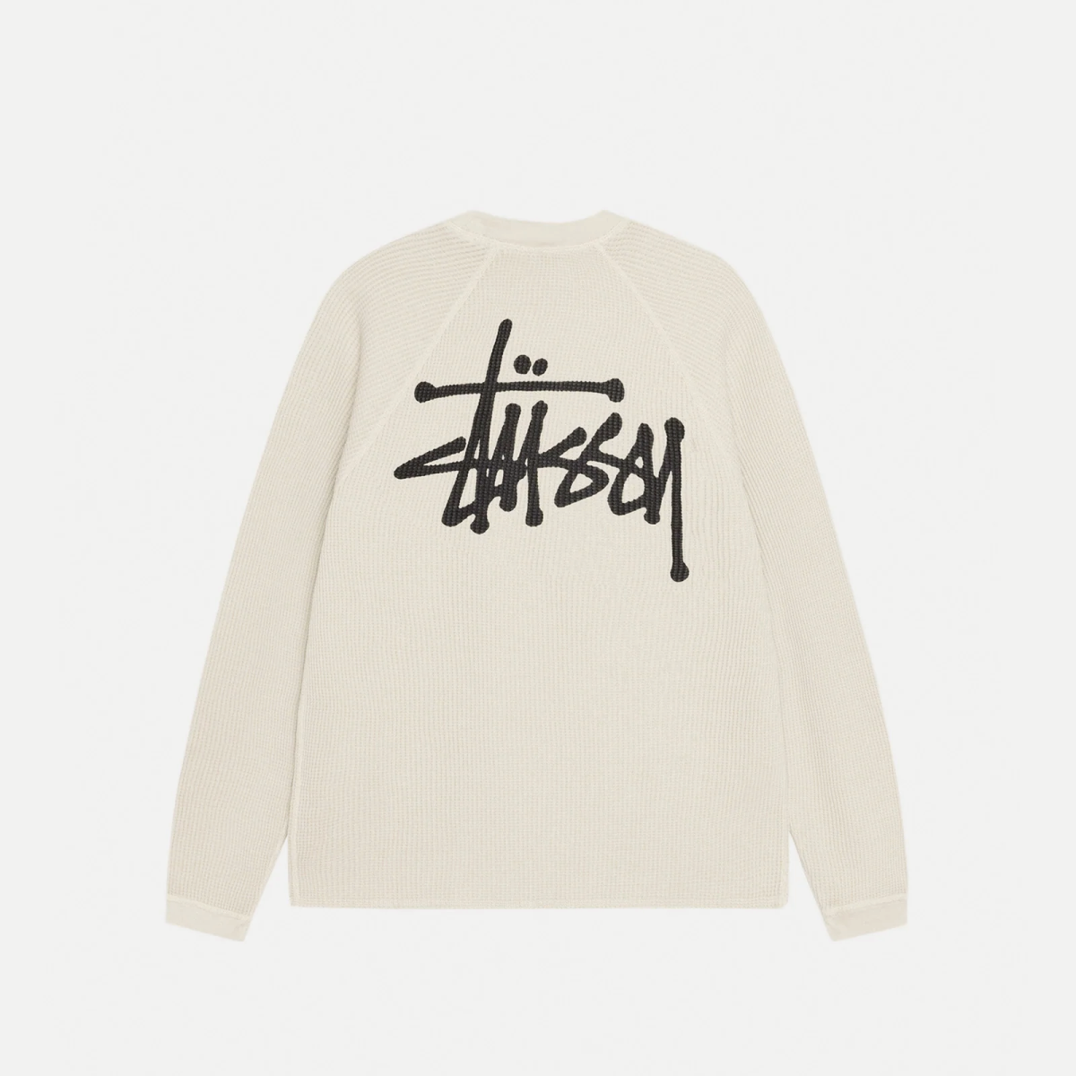 Stussy Washed Waffle Knit Crew Neck Sweatshirt photo 3