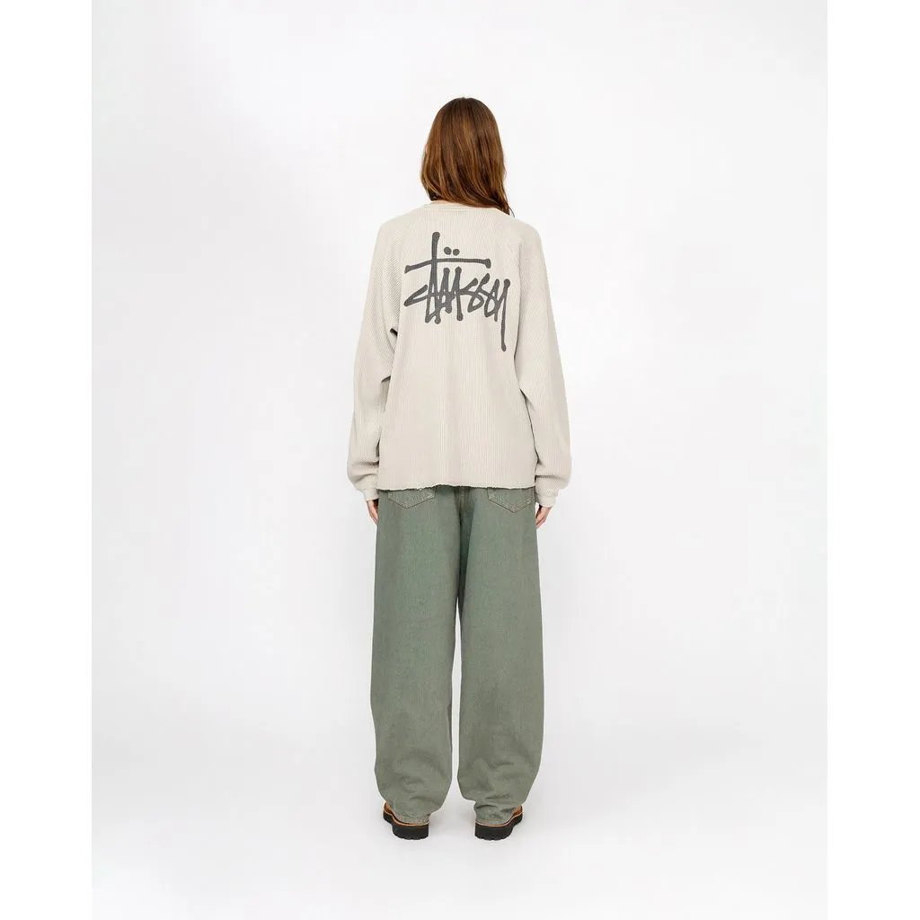 Stussy Ribbed Knit Beige Oversized Sweater