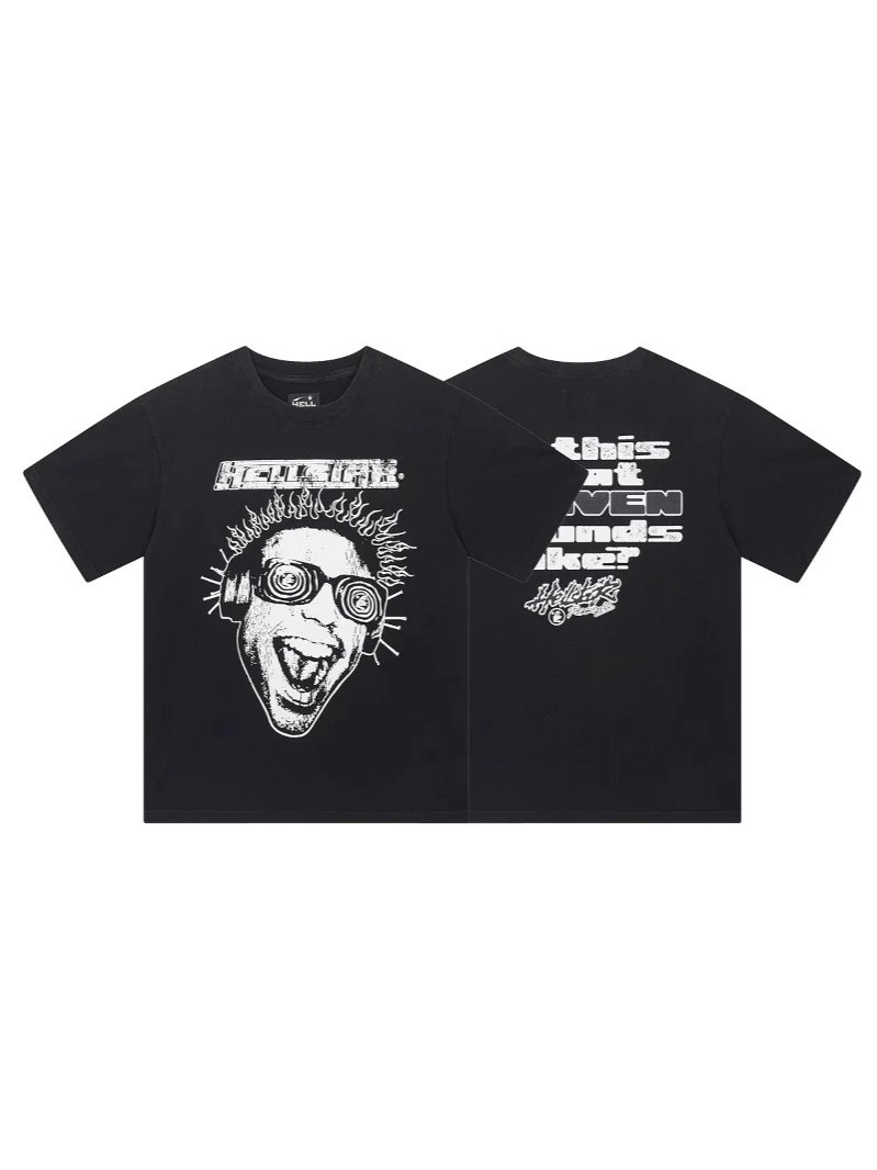 Graphic Print Black Short Sleeve Streetwear T-Shirt