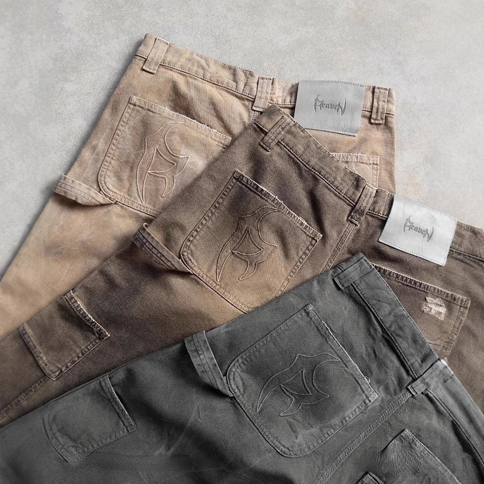 Canvas Workwear Shorts Beige Brown Grey Distressed Utility Shorts