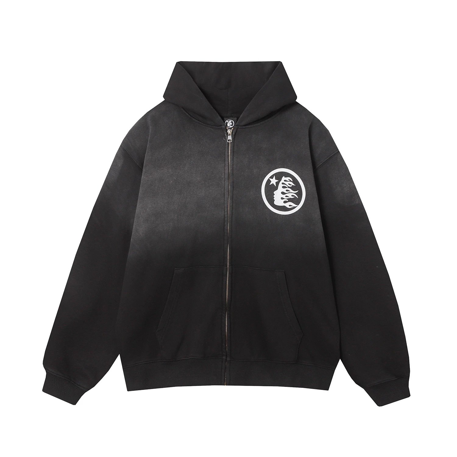 Hellcat Records Gray Graphic Oversized Hoodie