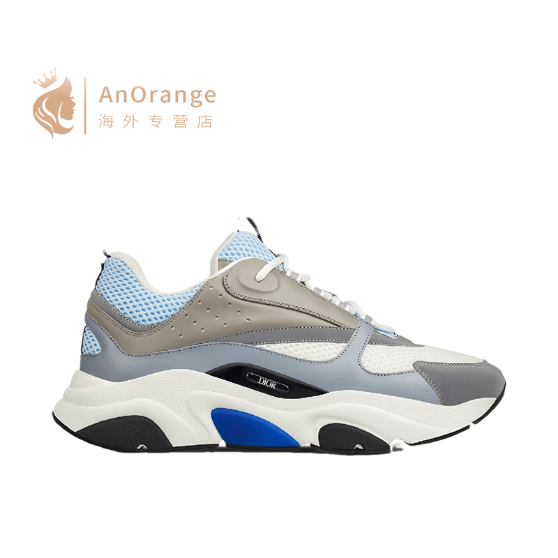 Dior 2024 Men's Leather Nylon Lace-up Sneakers