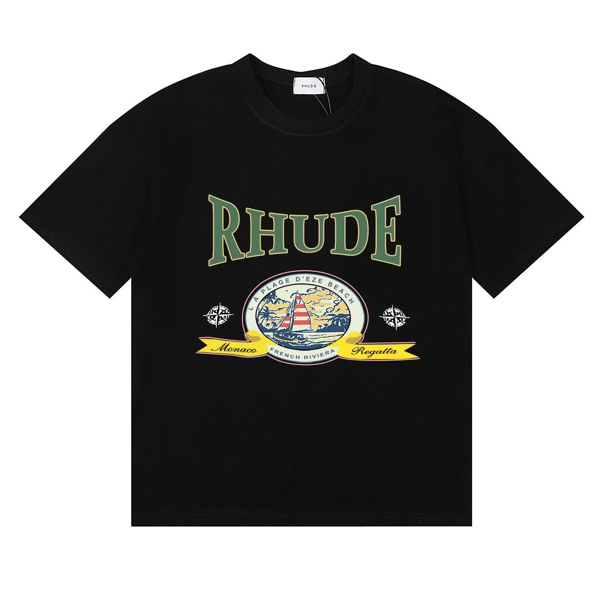 Rhude Lago Di Como White Graphic Print T-Shirt