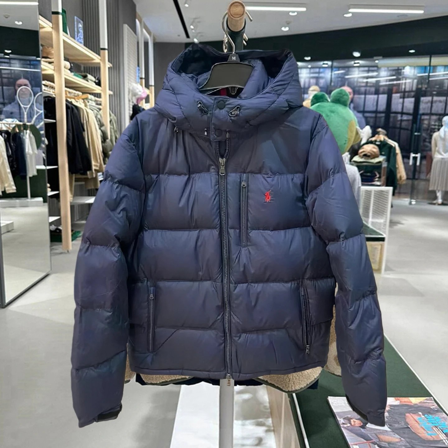 Ralph Lauren Men's Hooded Zipper Down Jacket Long-Sleeved Puffer Jacket