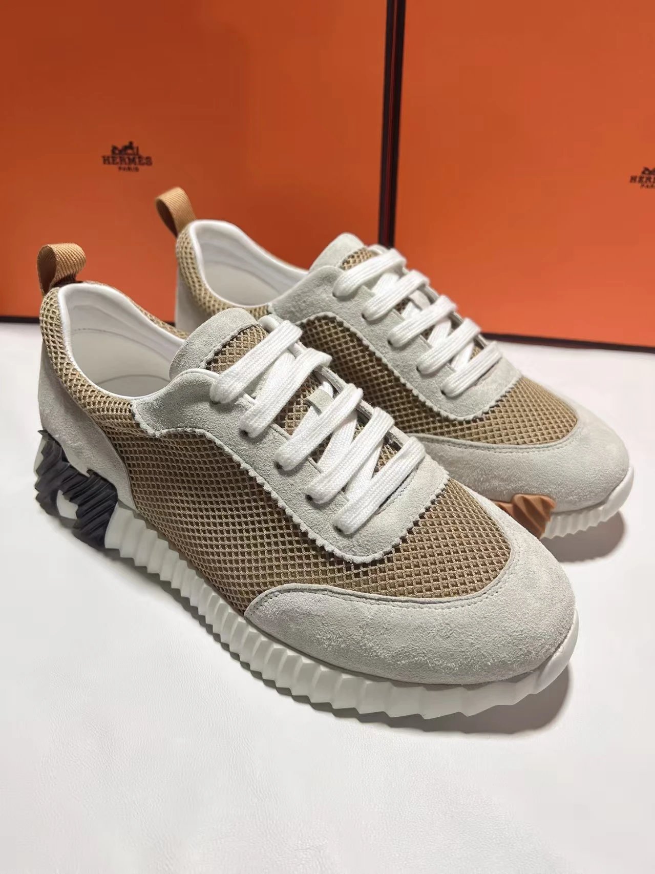 Off-White Diagonal Denim Sneakers Blue and Gray Chunky Sneakers - 15