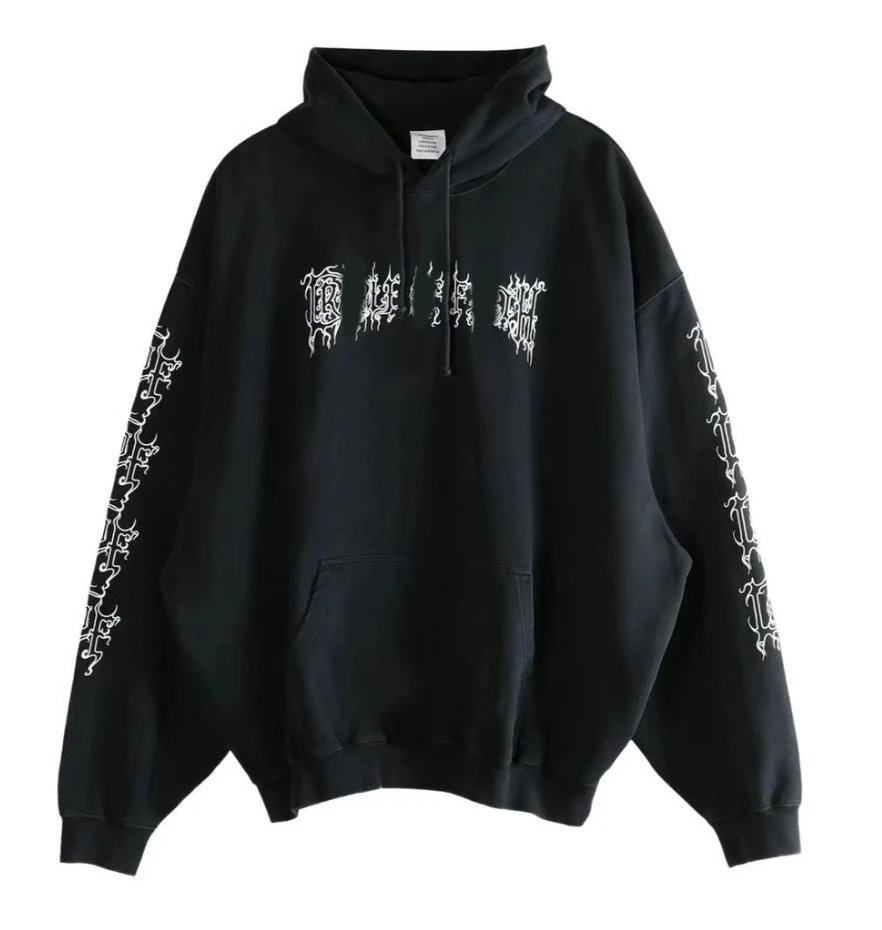 Embroidered Letter Hooded Sweatshirt