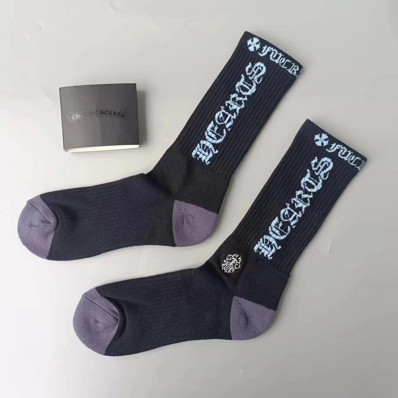 Sanskrit Striped Skull Cotton Socks photo 6
