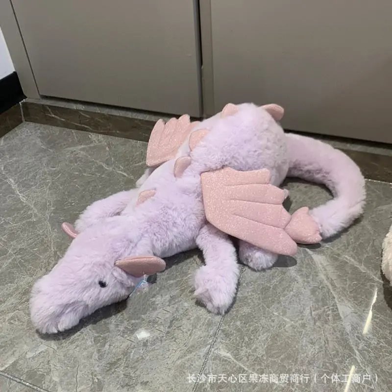 Plush Dragon Stuffed Animal Toy Pastel Pink White Yellow Green Soft Cuddly