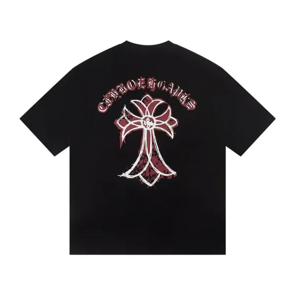 Chrome Hearts Cross Logo Distressed Print Black T-Shirt - 7